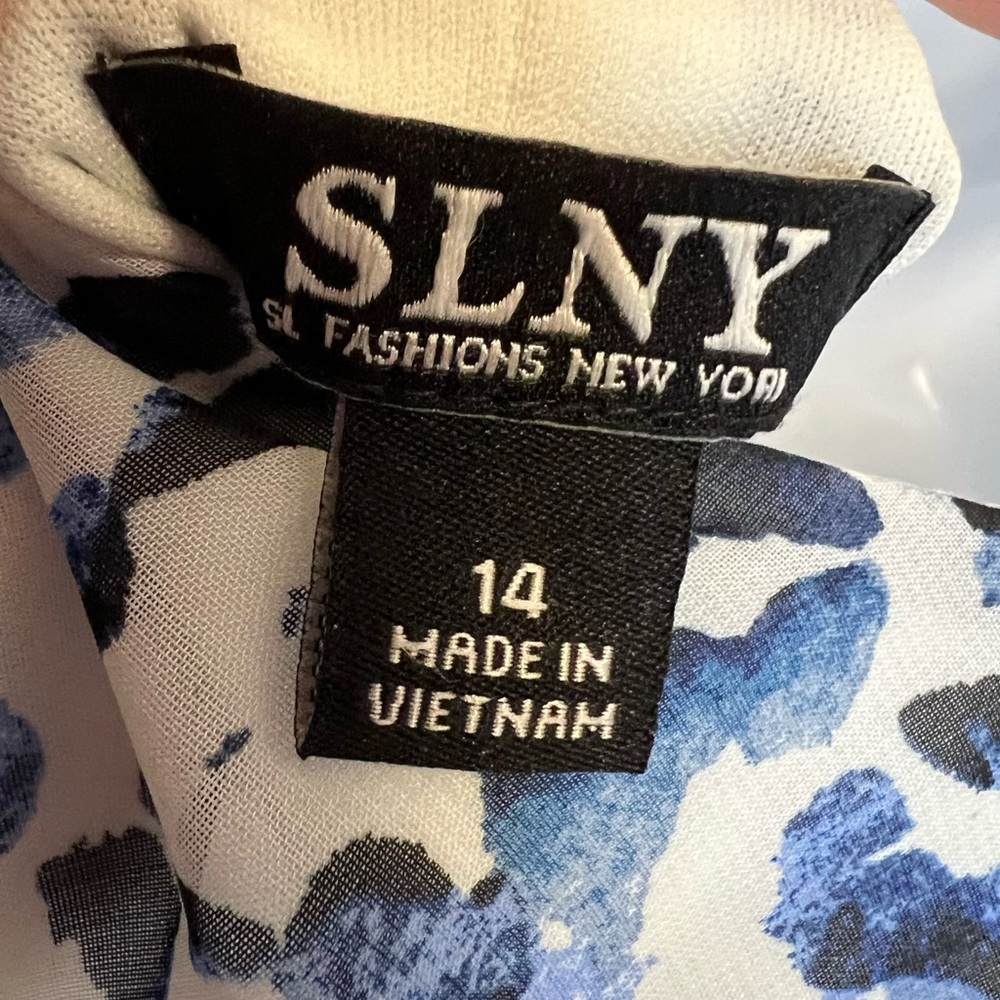 NWT SL Fashions Blue, Possibly Black and White and Dress - Picture 4 of 5